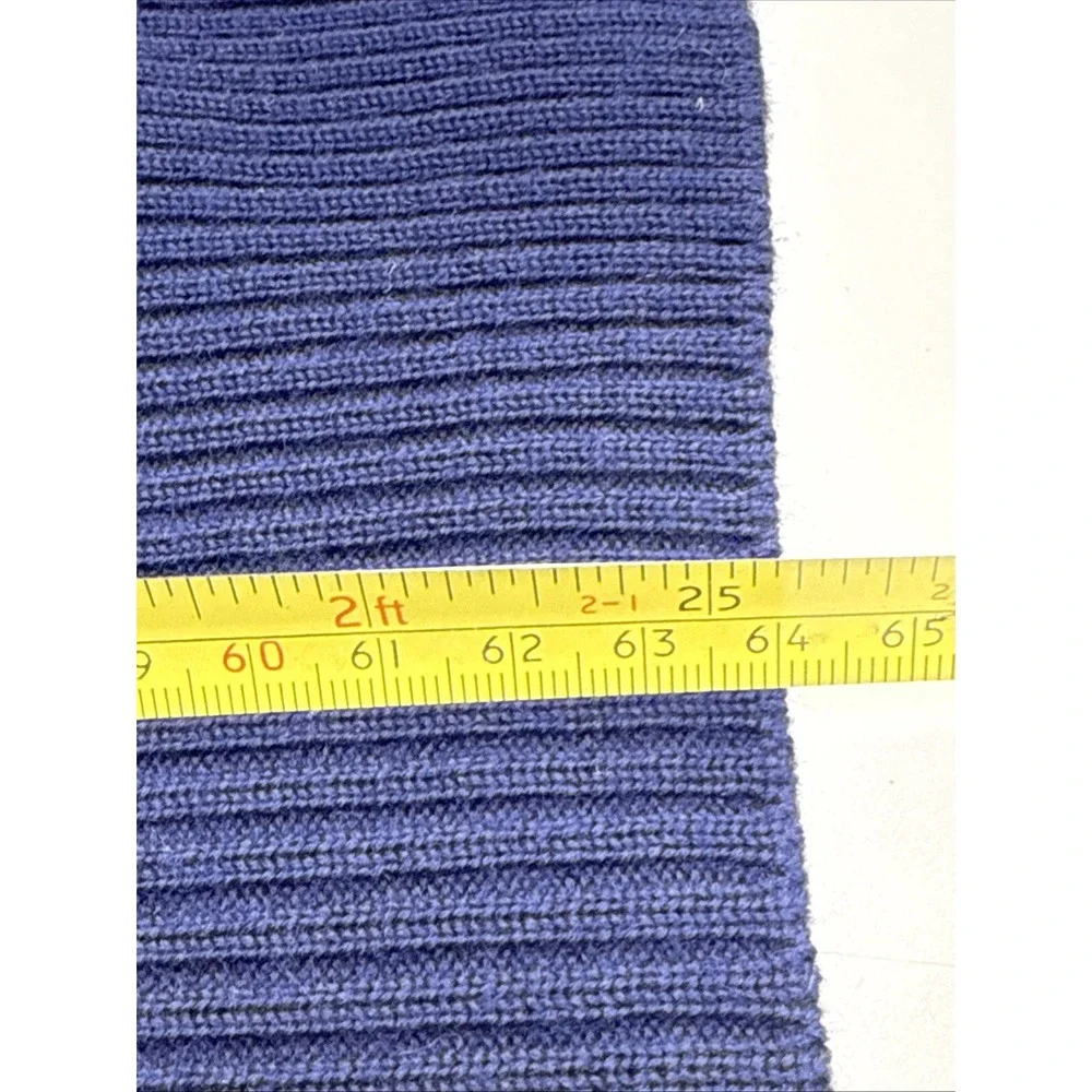 VTG Meister Ski Sweater Men Large Navy‎ Stripe Wool Hong Kong 3h